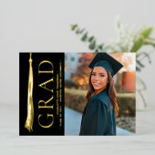 Modern Elegant Tassel Afstudeerder Party Custom Fo Folie Feestdagenkaart (Staand Voorkant)