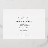 Modern Elegant Tassel Afstudeerder Party Custom Fo Folie Feestdagenkaart (Achterkant)