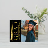 Modern Elegant Tassel Custom Photo Afstuderen Folie Feestdagen Briefkaart (Staand Voorkant)