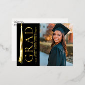 Modern Elegant Tassel Custom Photo Afstuderen Folie Feestdagen Briefkaart (Voorkant / Achterkant)