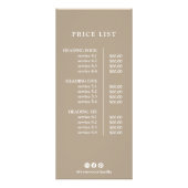 Modern Elegant Taupe Business Logo Menu Price List (Achterkant)