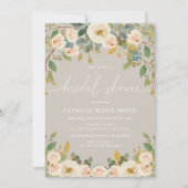 Modern Elegant Taupe Peach Bloemen Vrijgezellenfee Kaart (Voorkant)