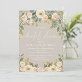 Modern Elegant Taupe Peach Bloemen Vrijgezellenfee Kaart (Staand voorkant)