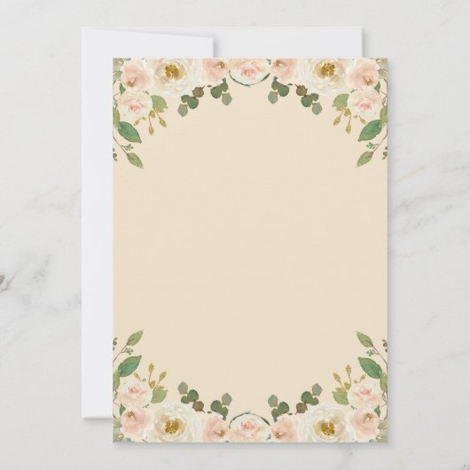 Modern Elegant Taupe Peach Bloemen Vrijgezellenfee Kaart (Achterkant)