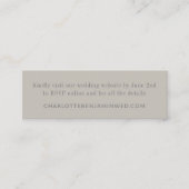 Modern Elegant Taupe RSVP Online Website Mini Kaar Mini Visitekaartje (Voorkant)