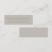 Modern Elegant Taupe RSVP Online Website Mini Kaar Mini Visitekaartje (Voorkant / Achterkant)