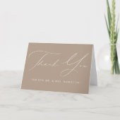 Modern Elegant Taupe Wedding Bedankkaart (Voorkant)