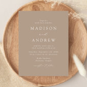 Modern Elegant Taupe Wedding Uitnodiging Briefkaart
