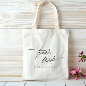 Modern Elegant Team Bride Script Typografie Tote Bag