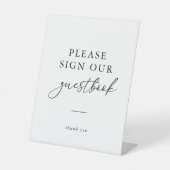 Modern Elegant Teken ons gastenboek Reclamebord Met Voetstuk (Voorkant)