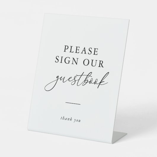 Modern Elegant Teken ons gastenboek Reclamebord Met Voetstuk (Voorkant)