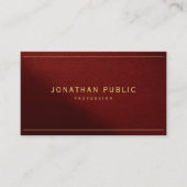  Modern Elegant Template Gold Text With QR Code Visitekaartje (Voorkant)