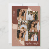Modern Elegant Terracotta Abstract 6 Fotobruiloft Kaart (Voorkant)