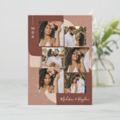 Modern Elegant Terracotta Abstract 6 Fotobruiloft Kaart (Staand voorkant)