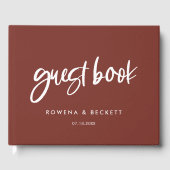 Modern elegant terracotta bruiloft gastenboek (Voorkant)