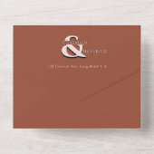 Modern Elegant Terracotta QR Code Weddenschap All In One Uitnodiging (Achterkant)