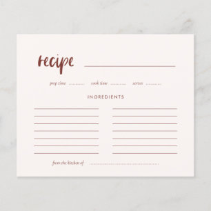 Modern elegant terracotta recept card