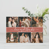 Modern Elegant Terracotta Typografie Foto Collage Bedankkaart (Staand voorkant)