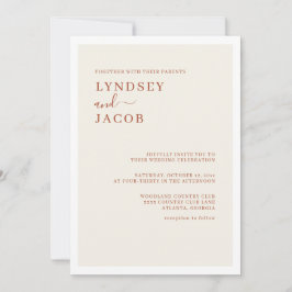 Modern Elegant Terracotta Wedding Kaart