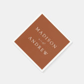 Modern Elegant Terracotta Wedding Servet (Hoek)
