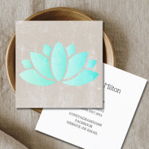 Modern Elegant Texture Beige Blue Lotus Yoga