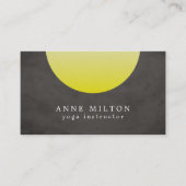 Modern Elegant Texture Black Yellow Yoga Visitekaartje (Voorkant)