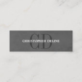 Modern Elegant Texture Gray Monogram Consultant Mini Visitekaartje (Voorkant)