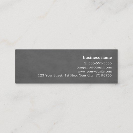 Modern Elegant Texture Gray Monogram Consultant Mini Visitekaartje (Achterkant)