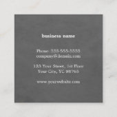 Modern Elegant Texture Gray Monogram Consultant Vierkante Visitekaartje (Achterkant)