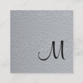 Modern Elegant Texture Gray Monogram Consultant Vierkante Visitekaartje (Voorkant)