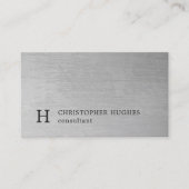 Modern Elegant Texture Gray Monogram Consultant Visitekaartje (Voorkant)