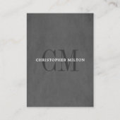 Modern Elegant Texture Gray Monogram Consultant Visitekaartje (Voorkant)