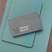 Modern Elegant Texture Gray Monogram Consultant Visitekaartje