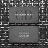 Modern Elegant Texture Gray Monogram Consultant Visitekaartje