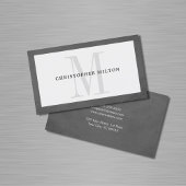 Modern Elegant Texture Gray Monogram Consultant Visitekaartje