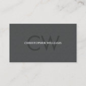 Modern Elegant Texture Gray Monogram Consultant Visitekaartje (Voorkant)