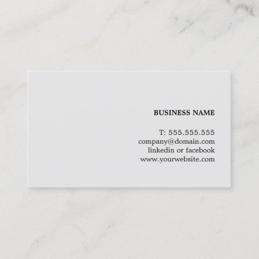 Modern Elegant Texture Gray Monogram Consultant Visitekaartje (Achterkant)