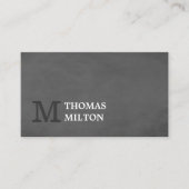 Modern Elegant Texture Gray Monogram Consultant Visitekaartje (Voorkant)