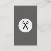 Modern Elegant Texture Grey Scissor Haarstylist Visitekaartje (Achterkant)