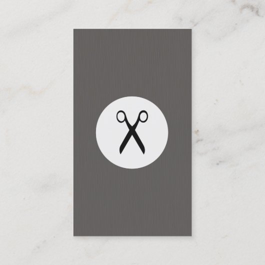 Modern Elegant Texture Grey Scissor Haarstylist Visitekaartje (Achterkant)
