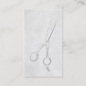 Modern Elegant Texture Grey Scissor Hair Stylist Visitekaartje (Voorkant)