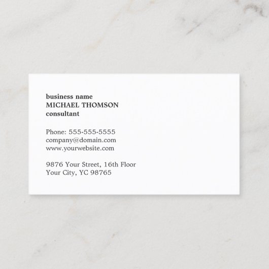 Modern Elegant Texture Grey White Monogram Visitekaartje (Achterkant)