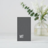 Modern Elegant Texture Grey White Monogram Visitekaartje (Staand voorkant)