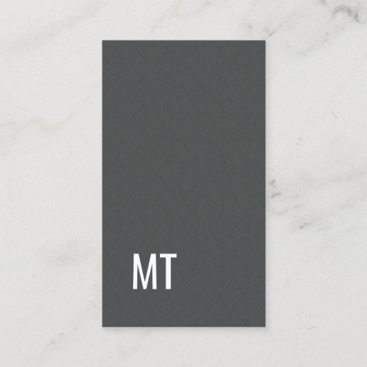 Modern Elegant Texture Grey White Monogram Visitekaartje (Voorkant)