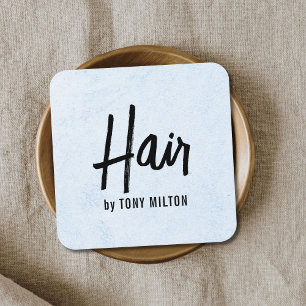 Modern Elegant Texture LighBlue Bold Hair Stylist Vierkante Visitekaartje