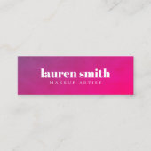 Modern Elegant Texture Paars Pink Makeup Artist Mini Visitekaartje (Voorkant)