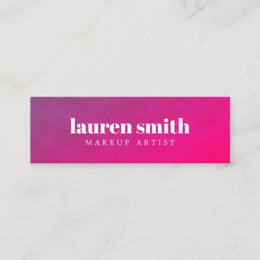 Modern Elegant Texture Paars Pink Makeup Artist Mini Visitekaartje (Voorkant)