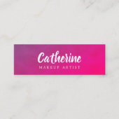 Modern Elegant Texture Paars Pink Makeup Artist Mini Visitekaartje (Voorkant)