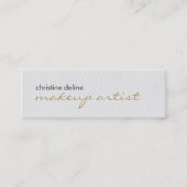 Modern Elegant Texture White Makeup Artist Mini Visitekaartje (Voorkant)