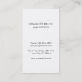 Modern Elegant Texture White Orang Yoga Instructor Visitekaartje (Achterkant)